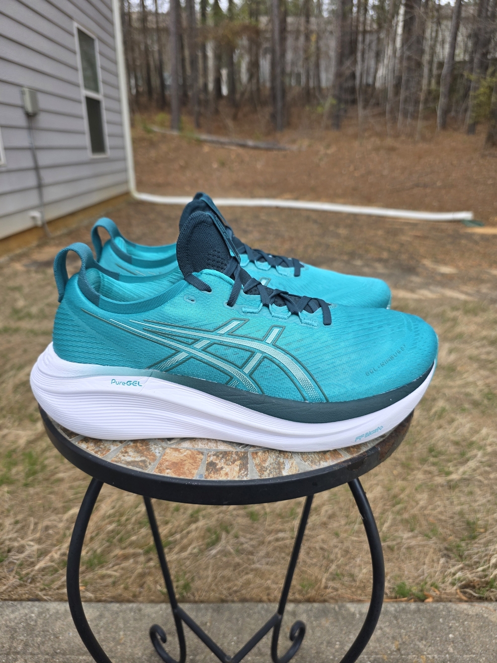 Asics Gel Nimbus 27 1011B958 Wave Teal Running Shoes Sneakers Men Size 10.5